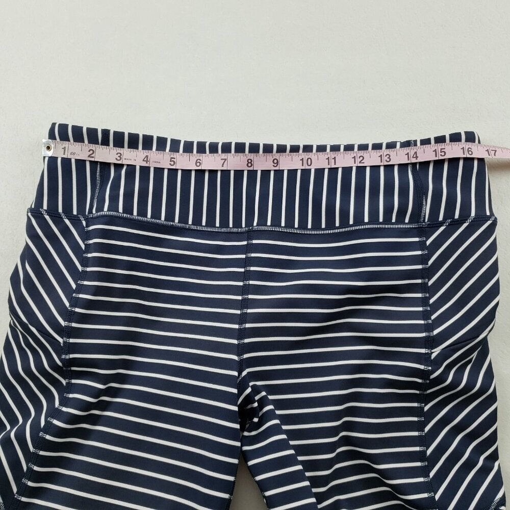 Athleta Contender 7/8 High Rise Legging Womens XL Blue Stripe 25" Stretch Tight - Picture 13 of 14